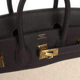 Hermes Birkin 25 Ecru and Beige Toile H Canvas and Bai-Brun Swift Gold Hardware - Thumbnail View 7