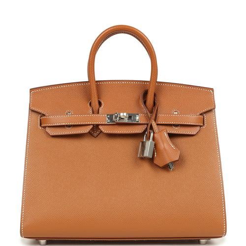 Hermes Birkin Sellier 25 Gold Epsom Palladium Hardware