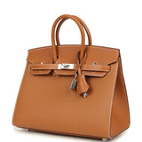 Hermes Birkin Sellier 25 Gold Epsom Palladium Hardware