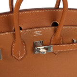 Hermes Birkin Sellier 25 Gold Epsom Palladium Hardware