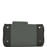 Hermes Birkin 25 Cargo Vert Mangrove Toile Goeland and Black Swift Palladium Hardware