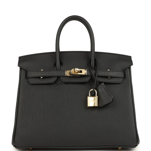 Hermes Birkin 25 Black Togo Permabrass Hardware