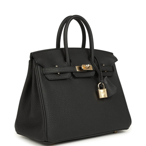 Hermes Birkin 25 Black Togo Permabrass Hardware
