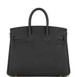 Hermes Birkin 25 Black Togo Permabrass Hardware