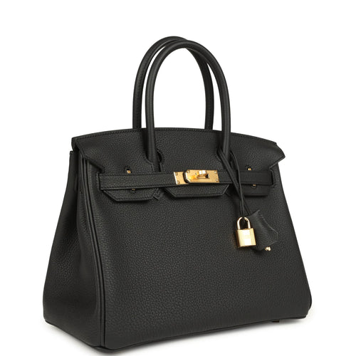 Hermes Birkin 30 Black Togo Gold Hardware