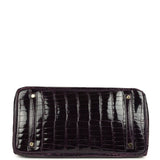 Pre-owned Hermes Birkin 35 Amethyst Shiny Porosus Crocodile Gold Hardware