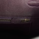 Pre-owned Hermes Birkin 35 Amethyst Shiny Porosus Crocodile Gold Hardware