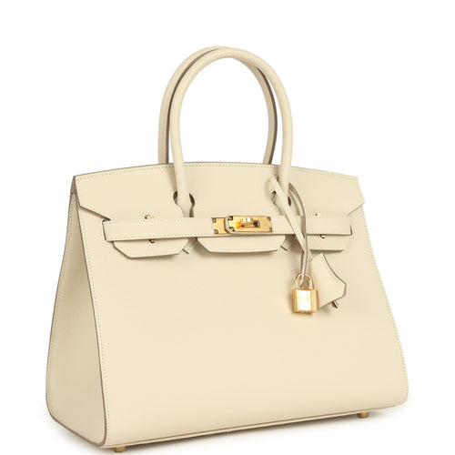 Hermes Birkin Sellier 30 Craie Epsom Gold Hardware