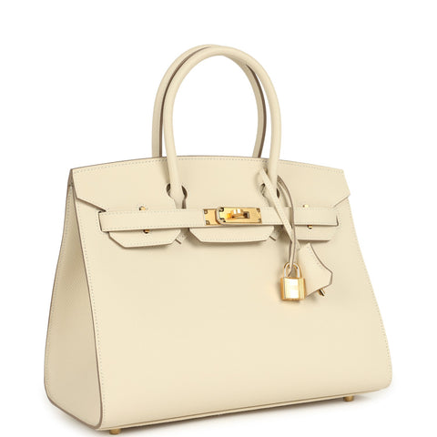 Hermes Birkin Sellier 30 Craie Epsom Gold Hardware