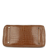 Pre-owned Hermes Birkin 35 Ficelle Shiny Porosus Crocodile Gold Hardware