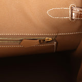 Pre-owned Hermes Birkin 35 Ficelle Shiny Porosus Crocodile Gold Hardware