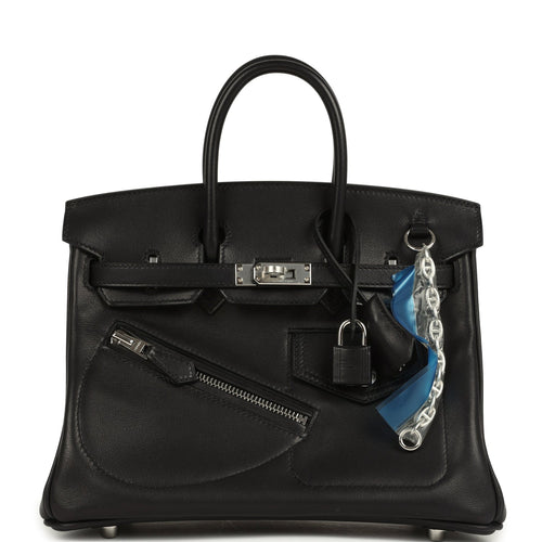 Hermes Limited Edition Birkin Rock 25 Black Volupto Palladium Hardware