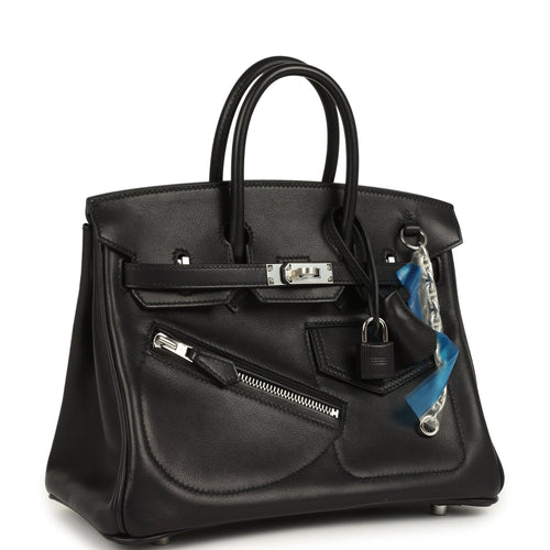 Hermes Limited Edition Birkin Rock 25 Black Volupto Palladium Hardware