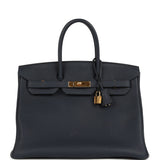 Pre-owned Hermes Birkin 35 Bleu Nuit Togo Gold Hardware - Thumbnail View 1