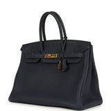 Pre-owned Hermes Birkin 35 Bleu Nuit Togo Gold Hardware - Thumbnail View 5