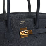 Pre-owned Hermes Birkin 35 Bleu Nuit Togo Gold Hardware - Thumbnail View 7