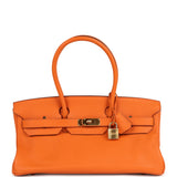 Vintage Hermes Shoulder Birkin 42 JPG Orange Clemence Gold Hardware