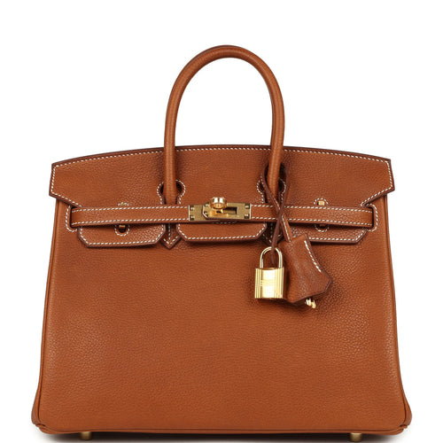 Hermes Birkin 25 Fauve Barenia Faubourg Gold Hardware
