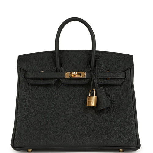 Hermes Birkin 25 Black Togo Gold Hardware