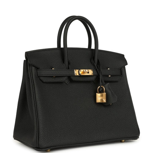 Hermes Birkin 25 Black Togo Gold Hardware
