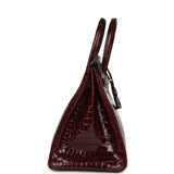 Pre-owned Hermes Birkin 35 Bordeaux Shiny Porosus Crocodile Palladium Hardware - Thumbnail View 3