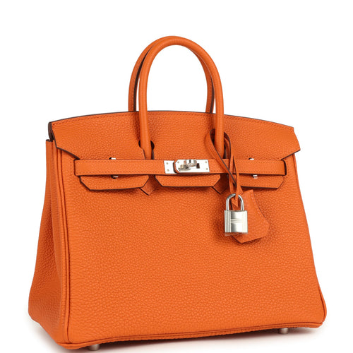 Hermes Birkin 25 Orange Togo Palladium Hardware