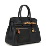 Pre-owned Hermes Colormatic Birkin 30 Caban, Chai & Black Swift Gold Hardware - Thumbnail View 2