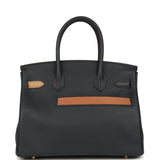 Pre-owned Hermes Colormatic Birkin 30 Caban, Chai & Black Swift Gold Hardware - Thumbnail View 4