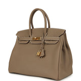 Pre-owned Hermes Birkin 35 Etoupe Togo Gold Hardware - Thumbnail View 5