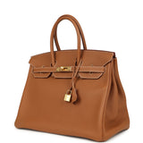 Pre-owned Hermes Birkin 35 Gold Togo Gold Hardware - Thumbnail View 5