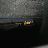 Pre-owned Hermes Birkin 30 Bleu Ocean Togo Gold Hardware