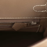 Pre-owned Hermes Birkin 25 Etoupe Togo Palladium Hardware