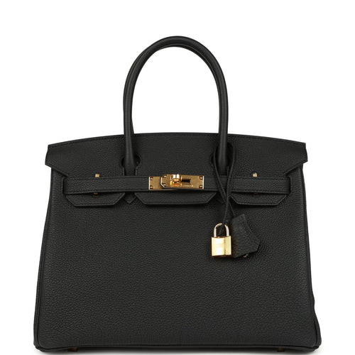 Hermes Birkin 30 Black Togo Gold Hardware