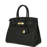 Hermes Birkin 30 Black Togo Gold Hardware