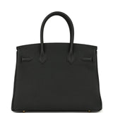 Hermes Birkin 30 Black Togo Gold Hardware