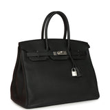 Pre-owned Hermes Birkin 35 Black Togo Palladium Hardware