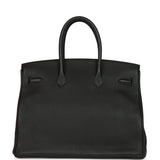 Pre-owned Hermes Birkin 35 Black Togo Palladium Hardware