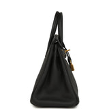 Pre-owned Hermes Birkin 25 Black Togo Gold Hardware