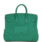 Pre-owned Hermes Birkin 25 Cargo Vert Vertigo Toile H and Swift Palladium Hardware