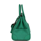 Pre-owned Hermes Birkin 25 Cargo Vert Vertigo Toile H and Swift Palladium Hardware