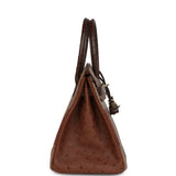 Pre-owned Hermes Birkin Ghillies 30 Etrusque, Mousse & Marron Fonce Ostrich Permabrass Hardware - Thumbnail View 3