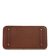 Pre-owned Hermes Birkin Ghillies 30 Etrusque, Mousse & Marron Fonce Ostrich Permabrass Hardware - Thumbnail View 6