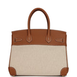 Hermes Birkin 30 Ecru Toile H Canvas and Gold Swift Gold Hardware