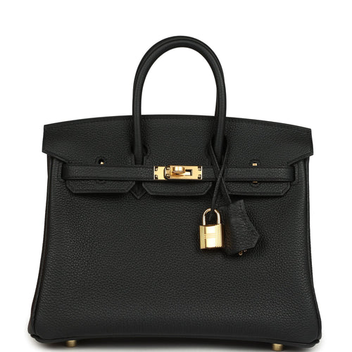 Hermes Birkin 25 Black Togo Gold Hardware