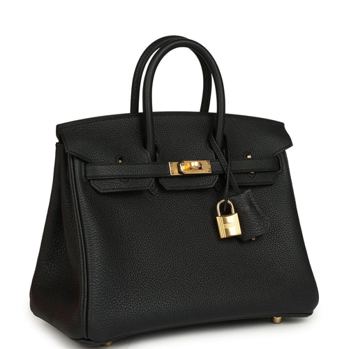 Hermes Birkin 25 Black Togo Gold Hardware