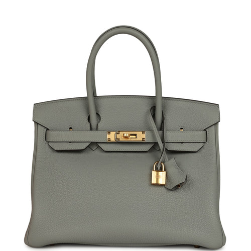 Hermes Birkin 30 Gris Mouette Togo Gold Hardware
