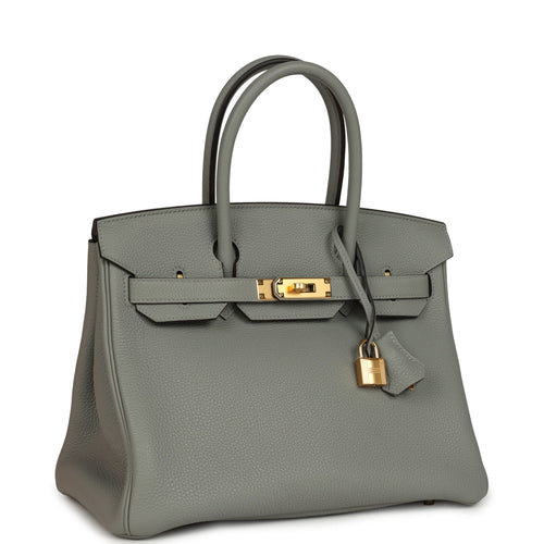 Hermes Birkin 30 Gris Mouette Togo Gold Hardware