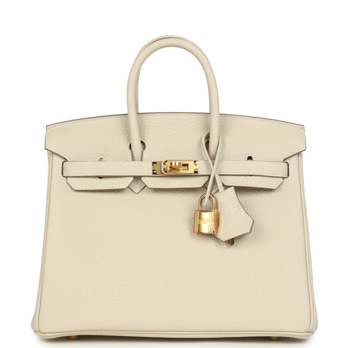 Hermes Birkin 25 Craie Togo Gold Hardware