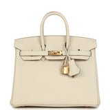 Hermes Birkin 25 Craie Togo Gold Hardware