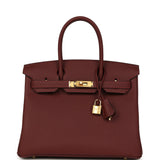 Hermes Birkin 30 Rouge H Togo Gold Hardware
